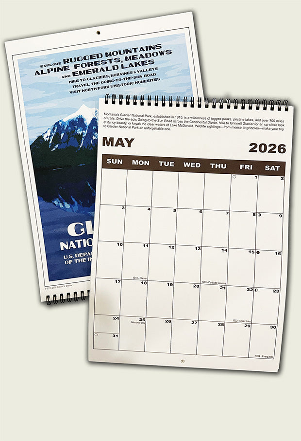 National Park Posters 2026 Calendar
