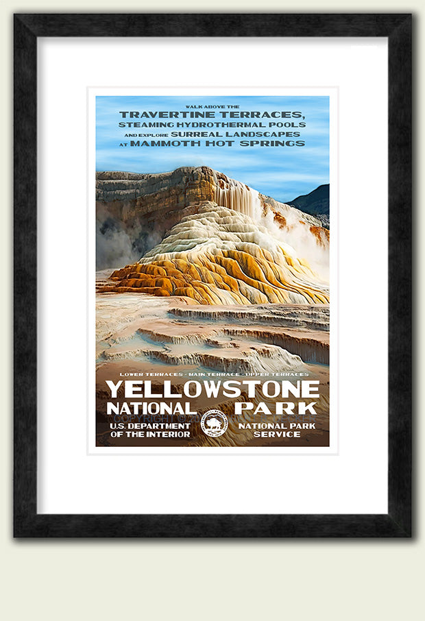 Yellowstone National Park Poster - Mammoth Hot Springs