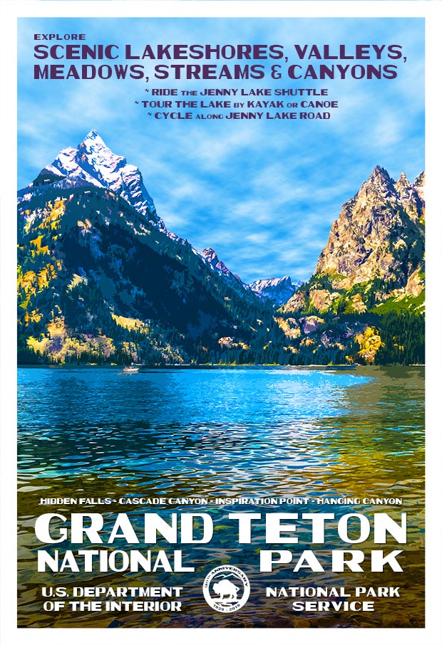 Grand Teton National Park Poster and Map Bundle