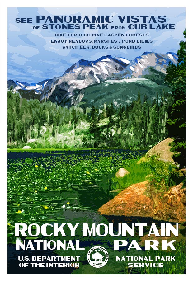 Rocky Mountain National Park Poster and Map Bundle