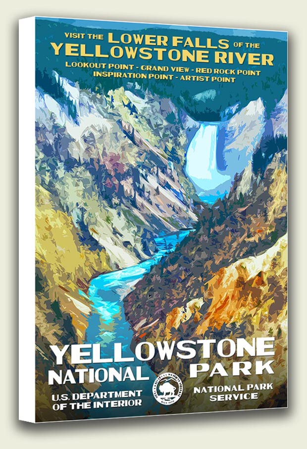 Yellowstone Canvas Art Print  Yellowstone Wall Art – National