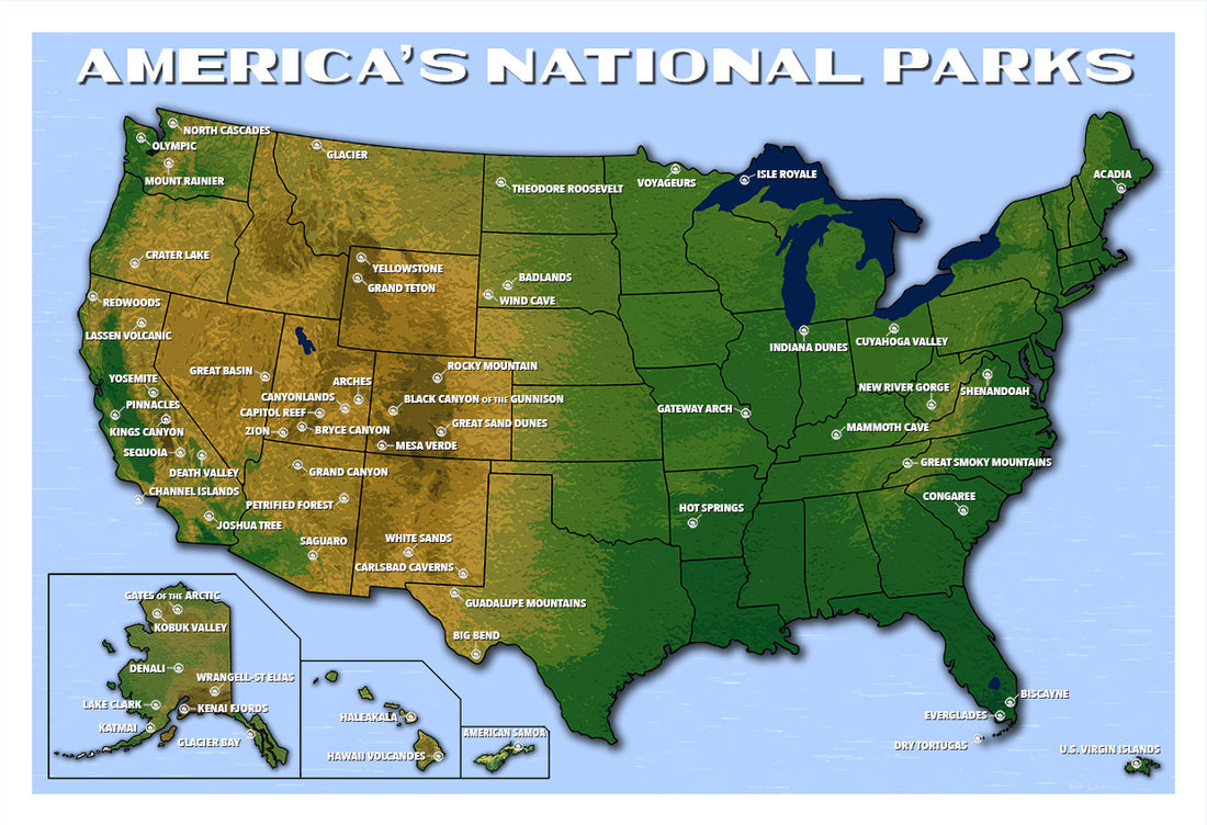 What states have the most national parks? California, Alaska, Utah?