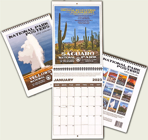 National Park Posters Calendar for 2023