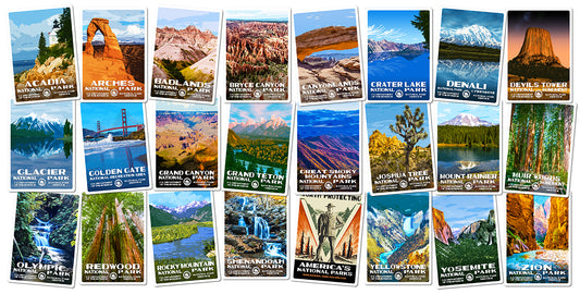 National Park Stickers | WPA-Style Images of your favorite National Parks