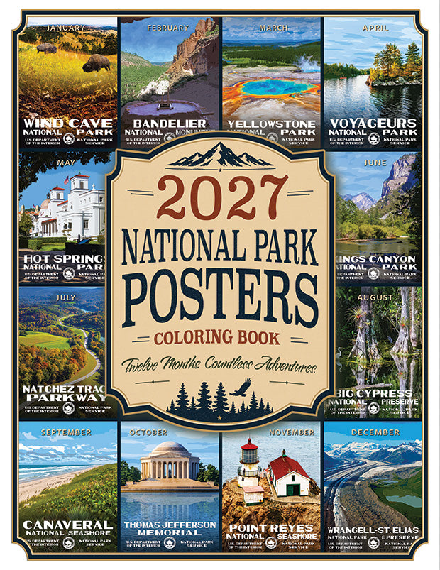 2027 National Park Posters Coloring Book