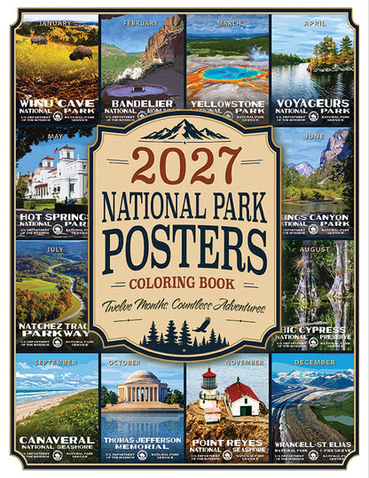 2027 National Park Posters Coloring Book