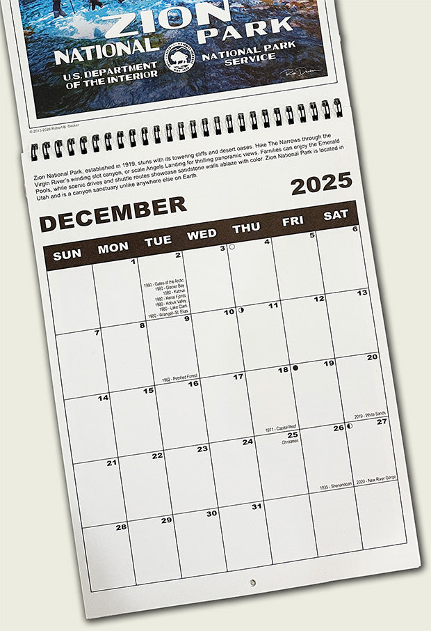 National Park Posters 2026 Calendar