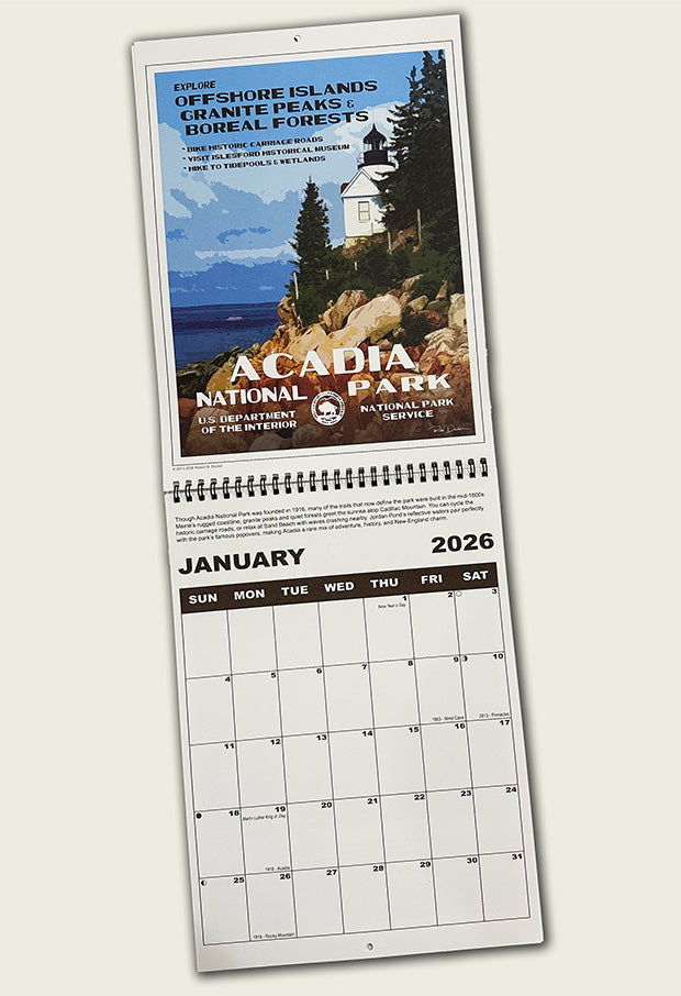 National Park Posters 2026 Calendar