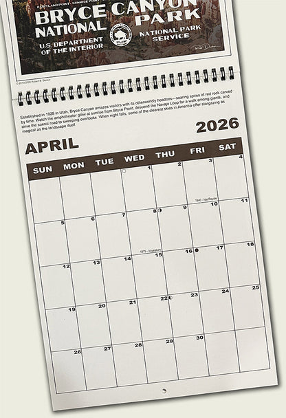 National Park Posters 2026 Calendar