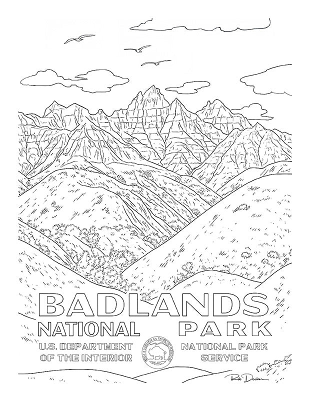National Park Posters Coloring Book