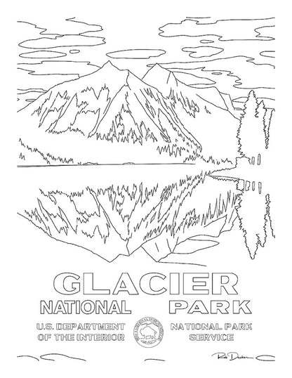 National Park Posters Coloring Book