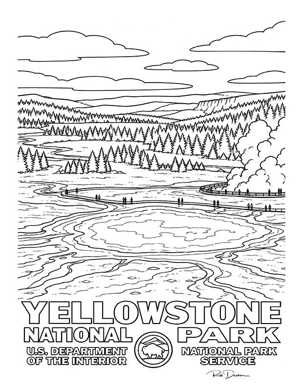 2027 National Park Posters Coloring Book