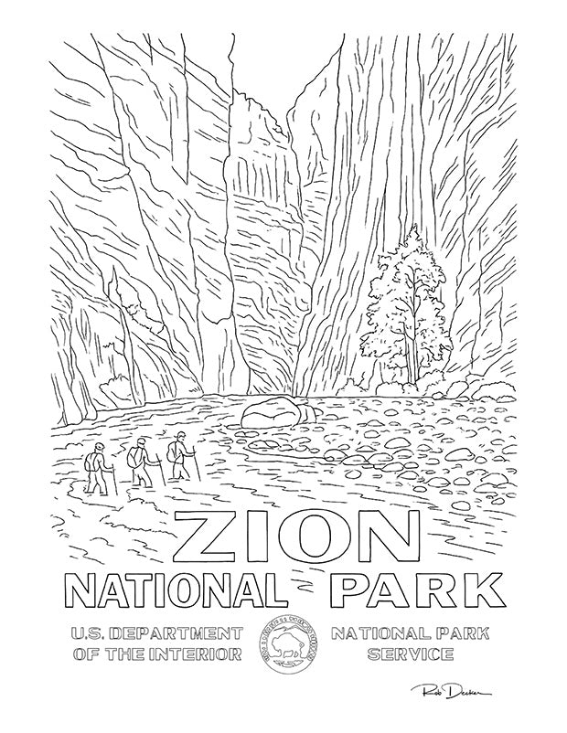 National Park Posters Coloring Book