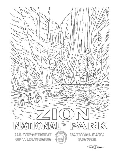 National Park Posters Coloring Book