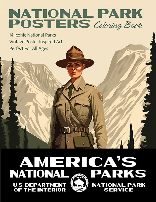 National Park Posters Coloring Book