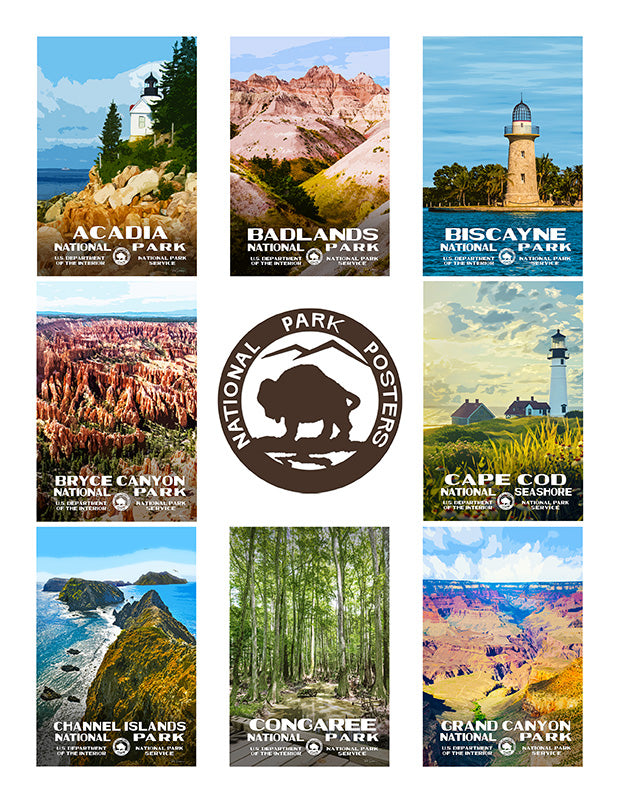 National Park Posters Coloring Book