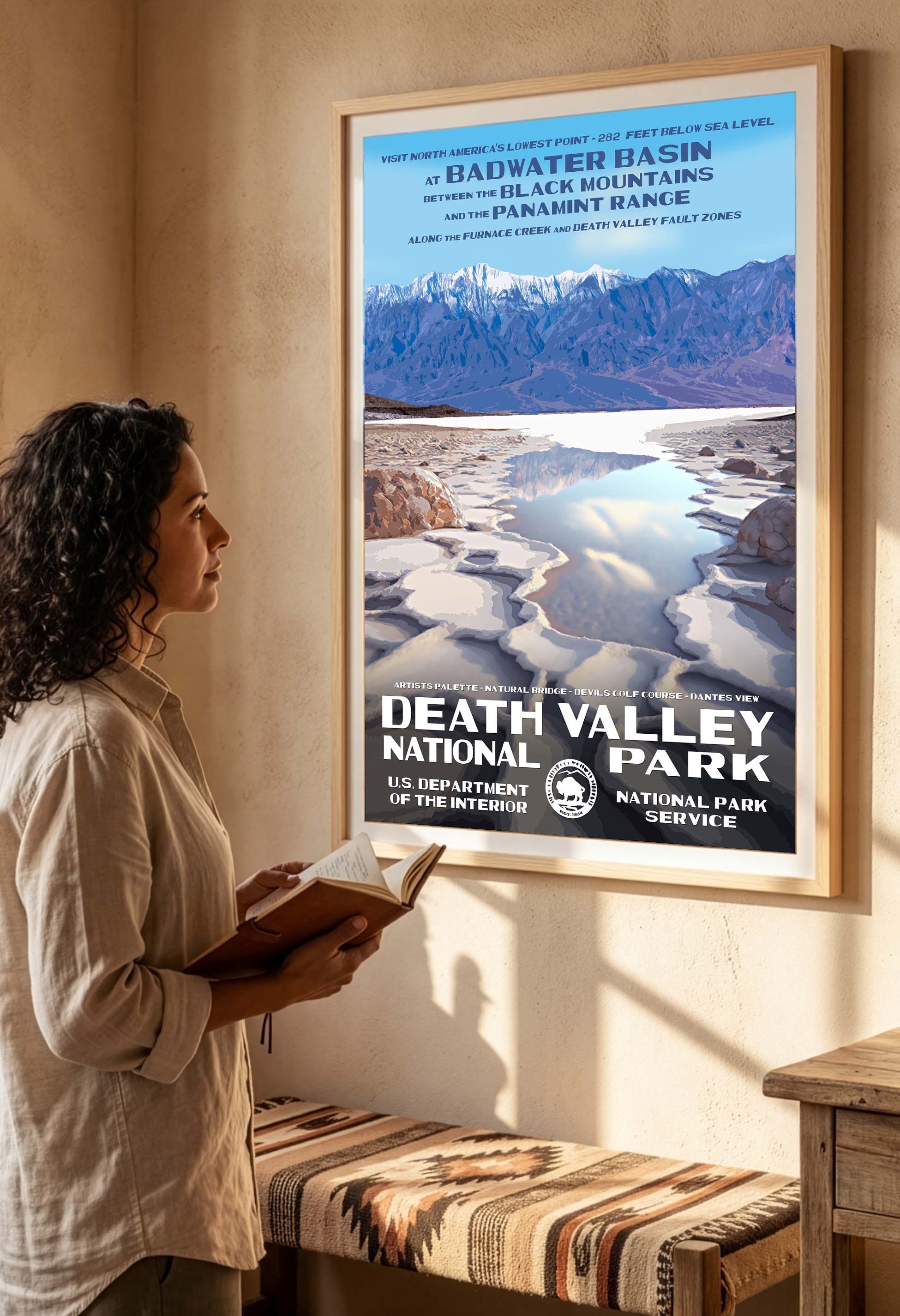 Death Valley National Park Poster - Vintage Badwater Basin Wall