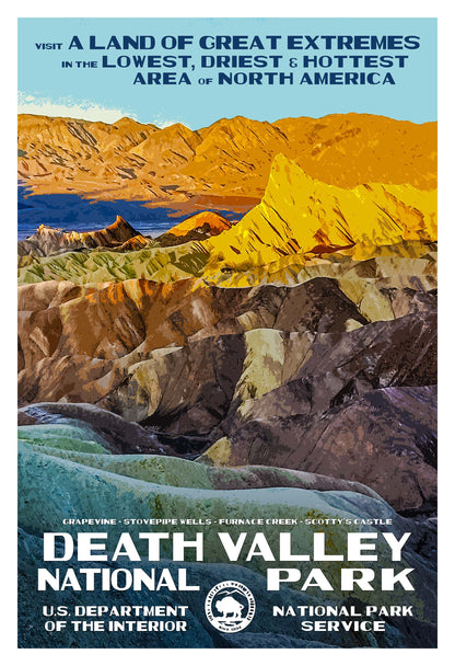 Death Valley National Park Poster - Zabriskie Point