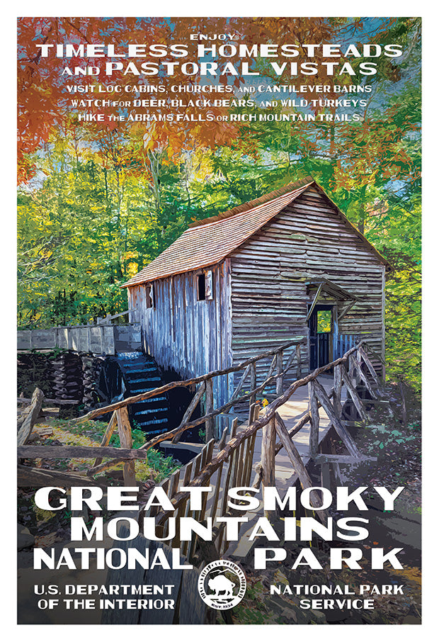 Great Smoky Mountains National Park Poster, Cades Cove
