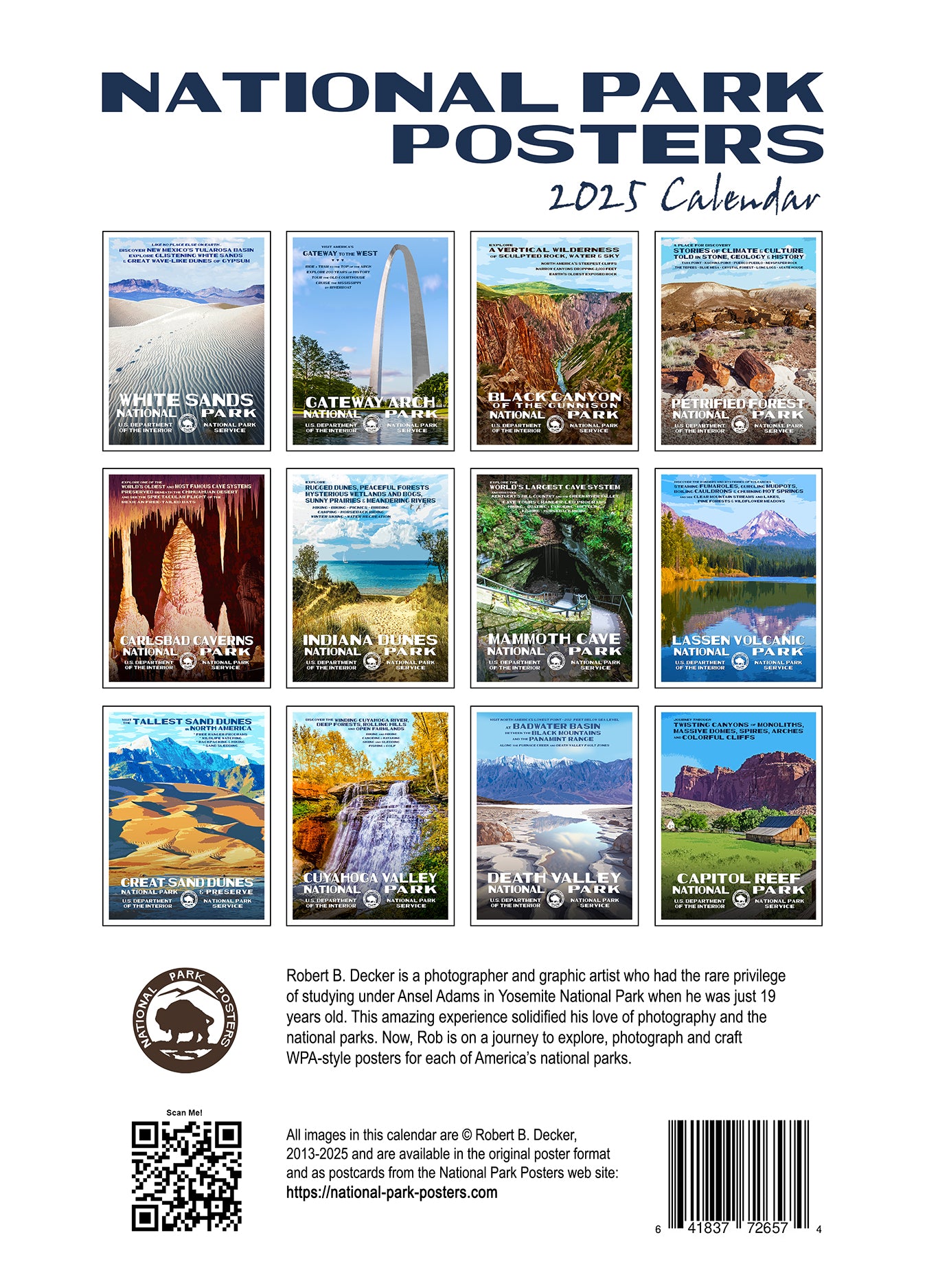 National Park Posters 2025 Calendar