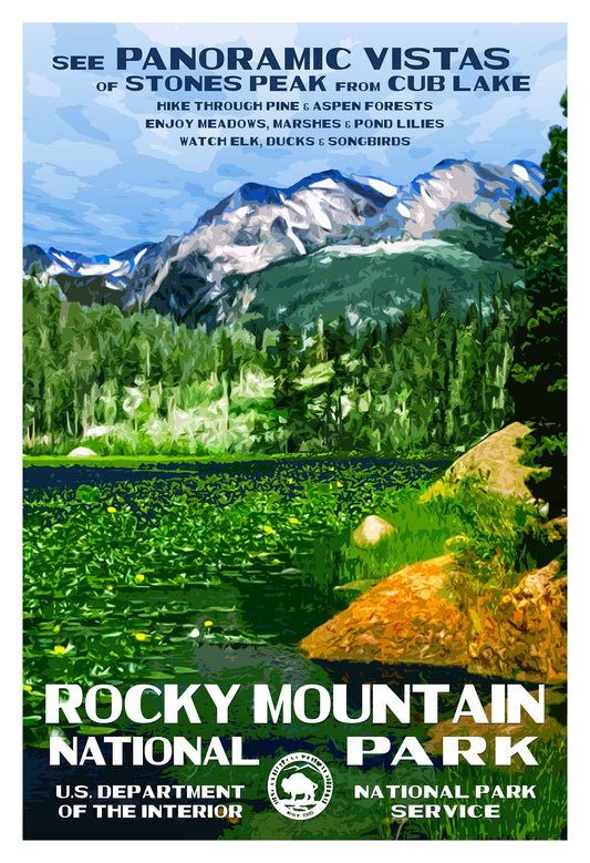 Rocky Mountain National Park Poster - Cub Lake
