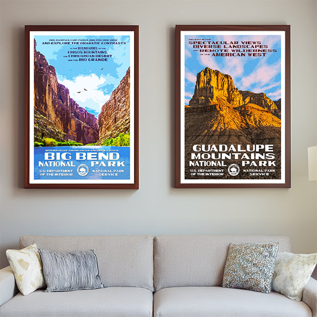 Texas National Park Poster Set | WPA Inspired Art Prints