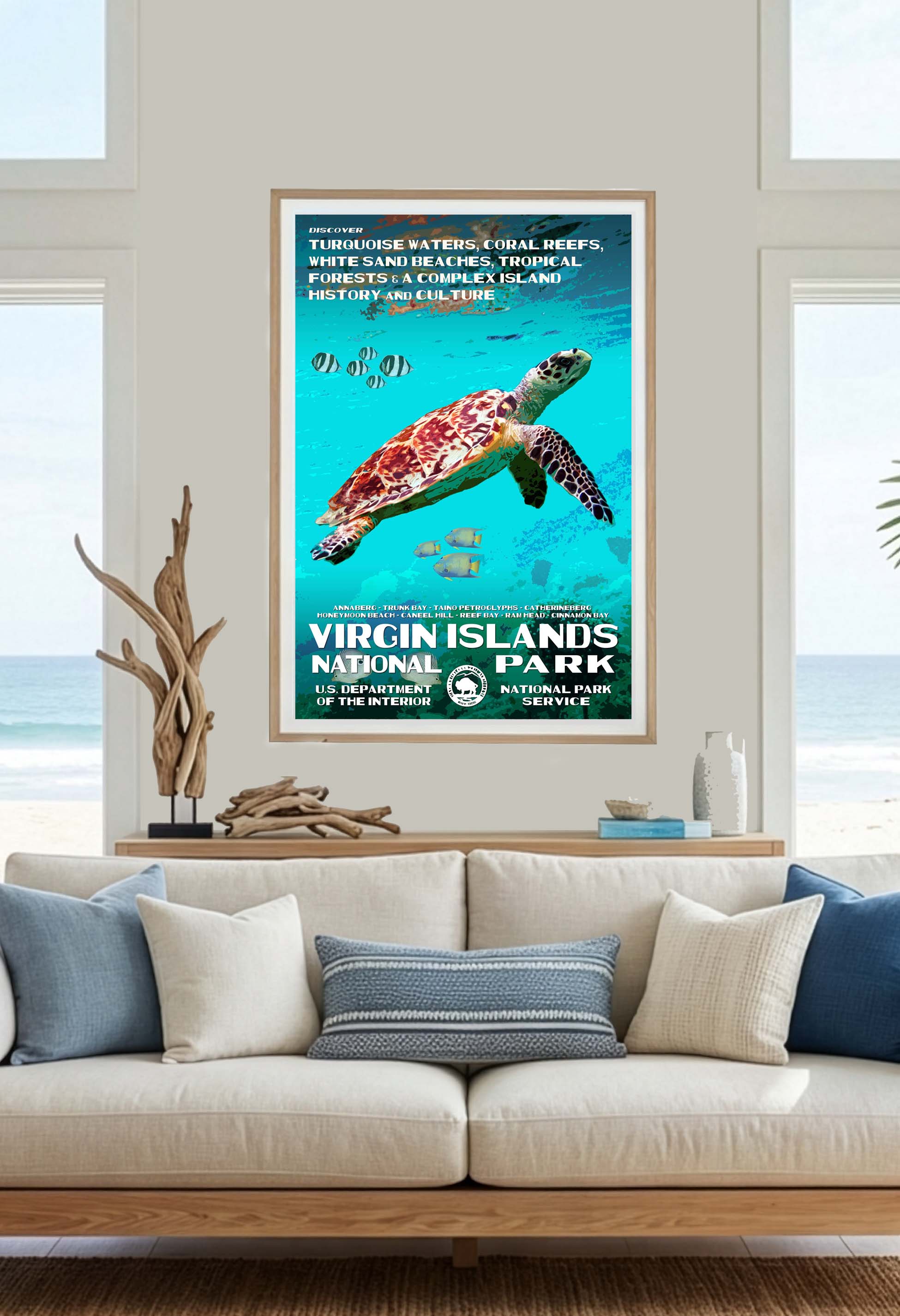 Virgin Islands National Park Poster - Vintage, WPA-style Wall Art