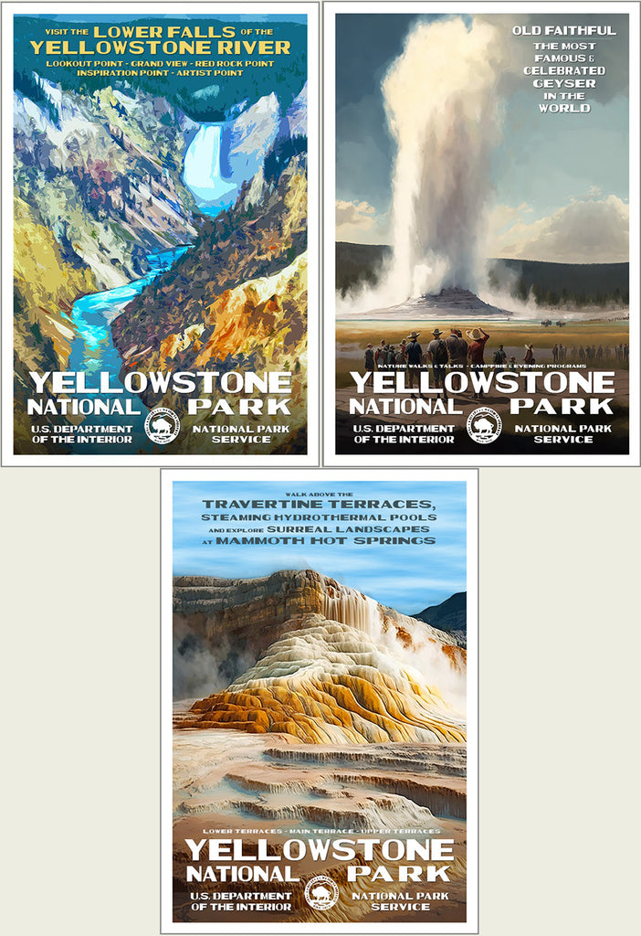 Yellowstone National Park Travel Print Wall Art Yellowstone National Park  Wall Hanging Home Décor Yellowstone National Park Art Gift Poster 