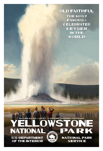 Yellowstone National Park Poster - Old Faithful