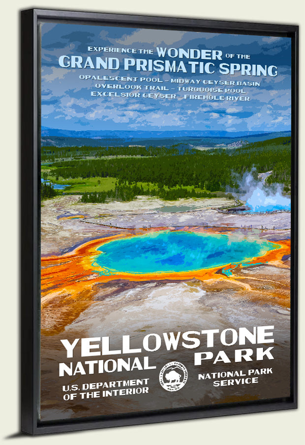 Yellowstone National Park - Grand Prismatic Spring - Canvas Print
