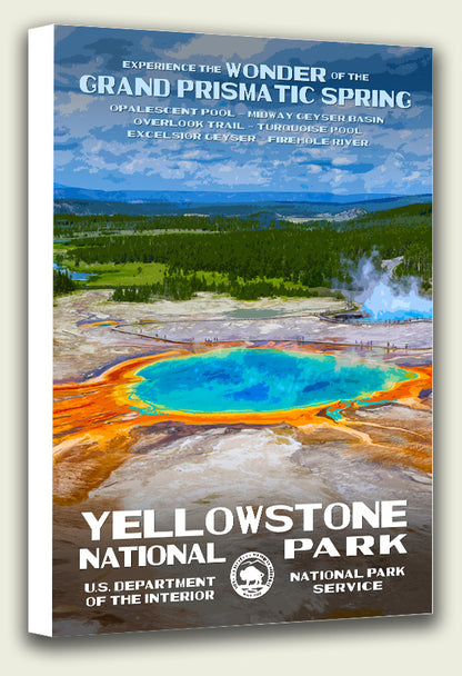 Yellowstone National Park - Grand Prismatic Spring - Canvas Print