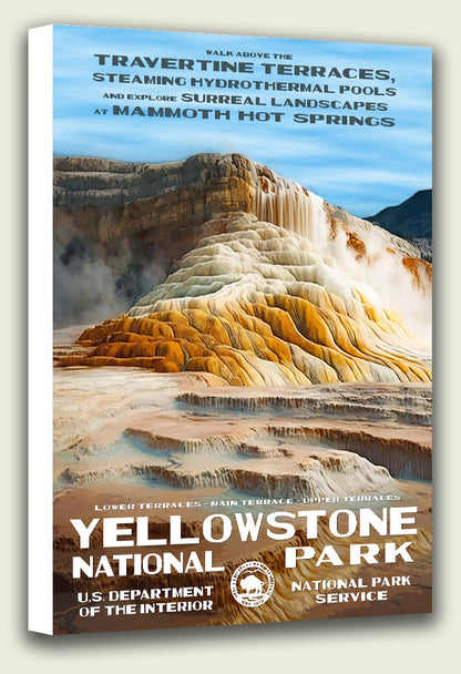 Yellowstone National Park - Mammoth Hot Springs - Canvas Print
