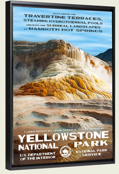 Yellowstone National Park - Mammoth Hot Springs - Canvas Print