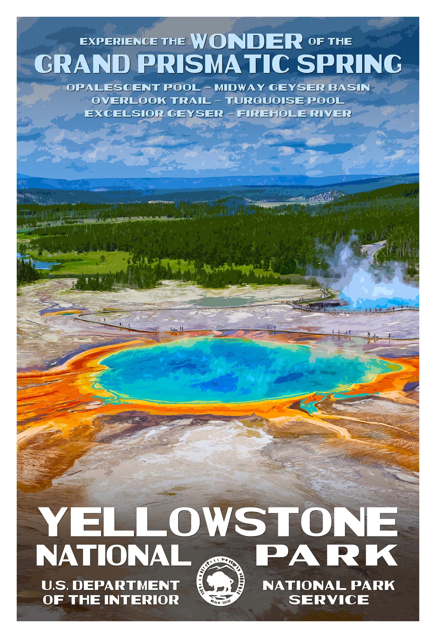Yellowstone National Park Poster - Grand Prismatic Spring