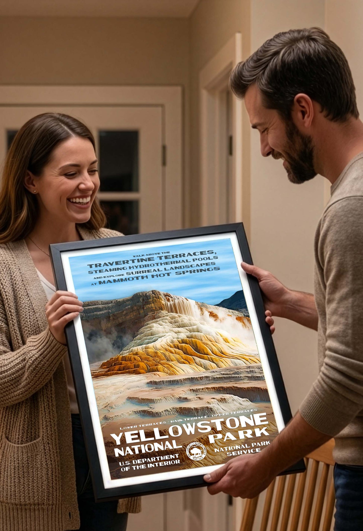 Yellowstone National Park Poster - Mammoth Hot Springs