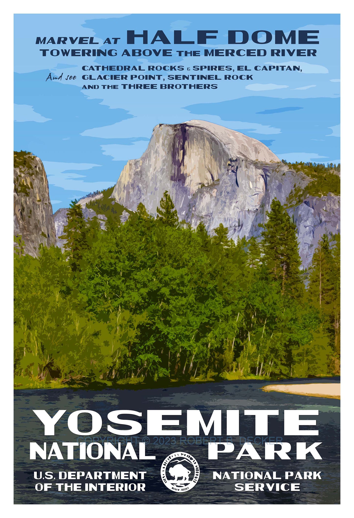 Yosemite National Park Poster - Half Dome