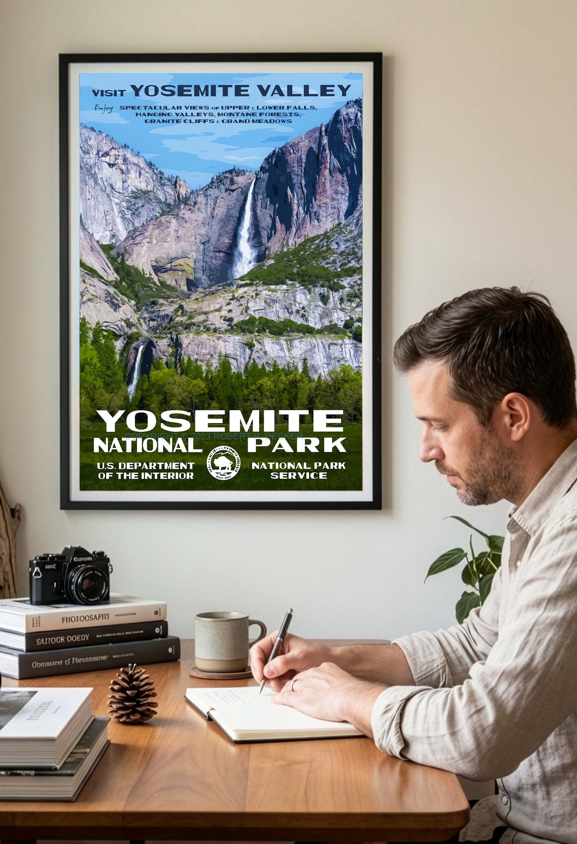 Yosemite National Park Poster da viaggio retrò paesaggio poster decorativo su tela da parete e stampa artistica moderna per la camera da letto con famiglia, 50 x 75 cm Yosemite National Park Poster da viaggio retrò paesaggio poster decorativo su tela da parete e stampa artistica moderna per la camera da letto con famiglia, 50 x 75 cm