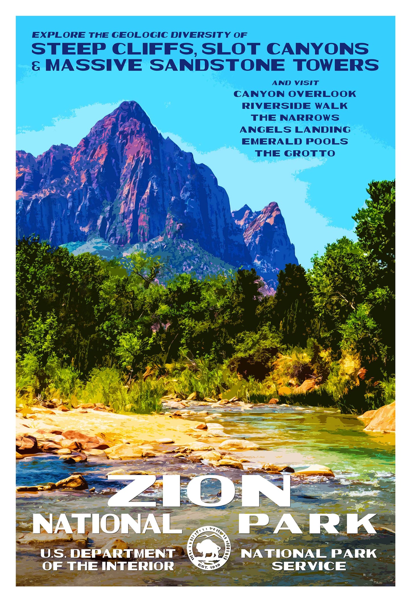 Zion National Park Poster - The Watchman