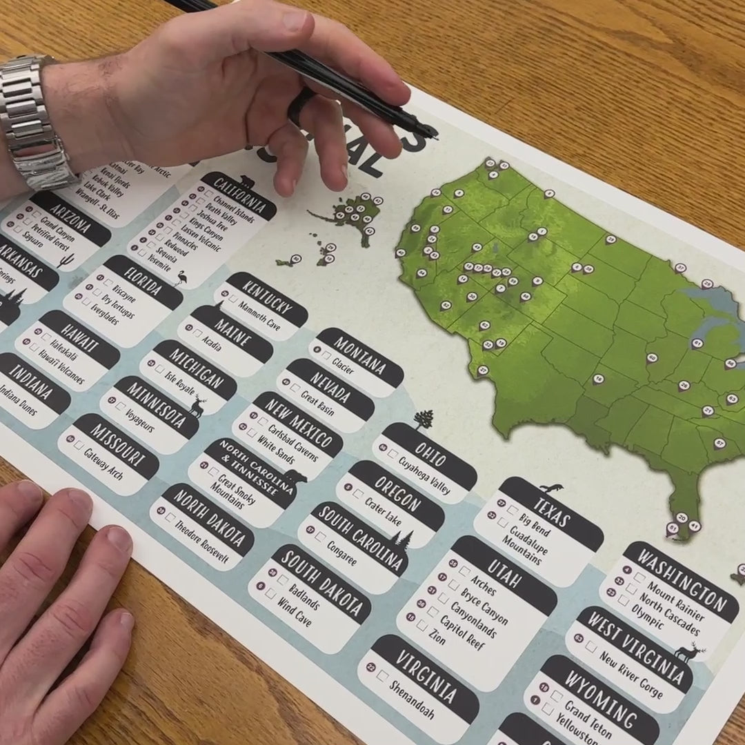 National Park Checklist | National Park Posters