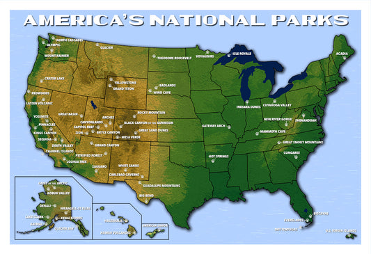 America's National Parks Map