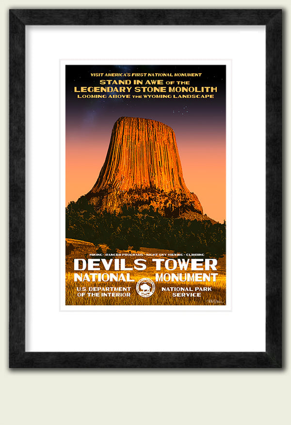 Devils Tower National Monument | WPA-Style National Park Posters