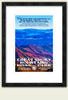 Great Smoky Mountains National Park poster featuring vibrant blue and purple mountain ranges with framed edges.