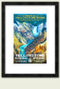 Yellowstone National Park poster featuring Lower Falls, with vibrant colors and scenic mountain landscape.