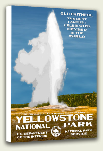 Yellowstone National Park Old Faithful Canvas Print