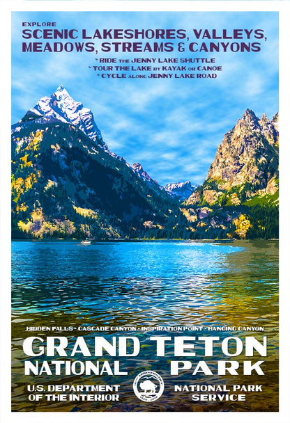 Grand Teton National Park Poster and Map Bundle